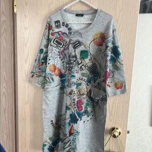 Colorful Abstract Print Midi Dress